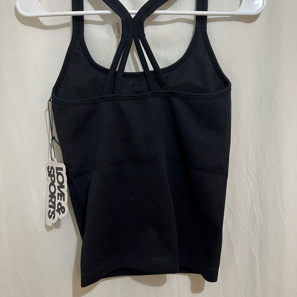 Love & Sports Ribbed Seamless Tank top size S 4-6 color black - Picture 3 of 4